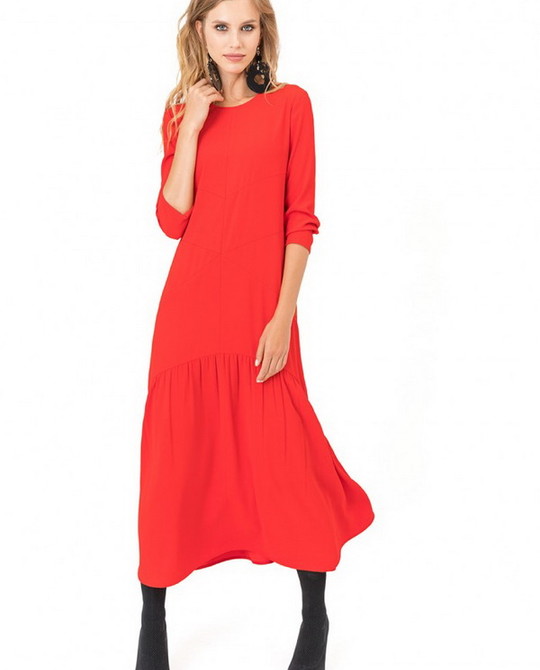 Красное платье-миди Kiara