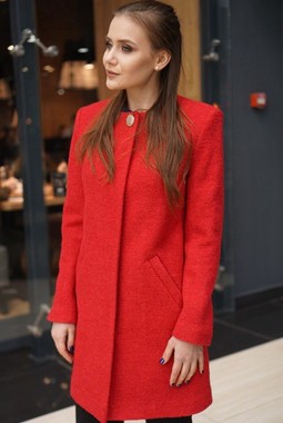 Красное весенне пальто MonaStyle